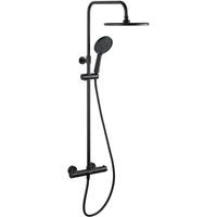 Swiss Aqua Technologies - Aurum Duschsäule mit Thermostatmischer + 3-Strahl Handbrause + Kopfbrause, mattschwarz (satsstkemc) von SWISS AQUA TECHNOLOGIES