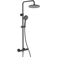 Duschsäule mit Thermostatmischer + 240-mm-Kopfbrause + 2-Strahl-Handbrause, Schwarz (satsstkc) - Swiss Aqua Technologies von SWISS AQUA TECHNOLOGIES