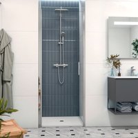 Fusion Duschabtrennung 80x195cm schwenkbar Antikalk mit Profil glänzend verchromt (SATFUD80NIKA-SET) - Swiss Aqua Technologies von SWISS AQUA TECHNOLOGIES