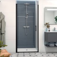 Fusion Duschabtrennung 90x196cm schwenkbar Antikalk mit mattschwarzem Profil (SATFUD90NIKAC) - Swiss Aqua Technologies von SWISS AQUA TECHNOLOGIES