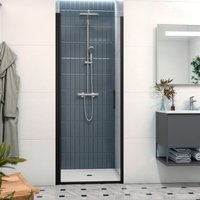 Swiss Aqua Technologies - Fusion Duschtür 80x196cm schwenkbar Antikalk mit mattschwarzem Profil (SATFUD80NIKAC) von SWISS AQUA TECHNOLOGIES