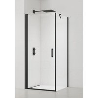 Fusion Set Drehtür/Wand 100x80cm Antikalk mit mattschwarzen Profilen (SATFUD100S80C) - Swiss Aqua Technologies von SWISS AQUA TECHNOLOGIES