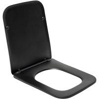 Infinitio Rechteckiger Toilettensitz, mit Fallbremse, Schwarz (SATINFP12BKM) - Swiss Aqua Technologies von SWISS AQUA TECHNOLOGIES