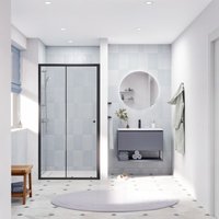 Sat project Duschtür 100x185cm Schiebetür mit Profil mattschwarz (SATPROMUD100CT) - Swiss Aqua Technologies von SWISS AQUA TECHNOLOGIES