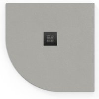 Swiss Aqua Technologies - Alek Viertelkreis-Duschwanne 90x90cm mit Siphon, Gussmarmor, Grau (SATALEK90SS-S) von SWISS AQUA TECHNOLOGIES