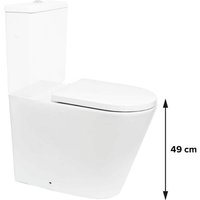 Swiss Aqua Technologies Brevis Stand-WC PMR ohne Spülrand aus Keramik (Spülkasten nicht enthalten), weiß (SATBRE32M) von SWISS AQUA TECHNOLOGIES