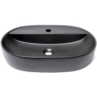 Swiss Aqua Technologies - Infinitio Aufsatzwaschtisch 60x40 cm, ohne Überlauf, mit Hahnloch, matt schwarz (SATINF6040BKM) von SWISS AQUA TECHNOLOGIES