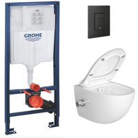 Infinitio-Paket Trägerrahmen + spülrandloses wc mit thermostatischer Bidetfunktion + Softclose-Toilettensitz (RapidSL-SATClean-K - Swiss Aqua von SWISS AQUA TECHNOLOGIES