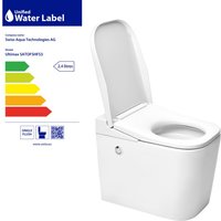 Swiss Aqua Technologies OptimFlush Hybrid-Toilette mit integriertem Tank und Fallbremssitz (SATOFSHFS3) von SWISS AQUA TECHNOLOGIES