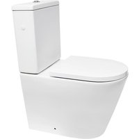 Swiss Aqua Technologies Project Combi Stand-WC ohne Spülrand aus Keramik mit SoftClose-Sitz, weiß (SATPRO31) von SWISS AQUA TECHNOLOGIES