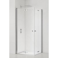 Swiss Aqua Technologies SAT SK Eckeinstieg Duschkabine Falttür 80100cm Antikalk mit Profilen glänzend verchromt(SATSK80100) von SWISS AQUA TECHNOLOGIES