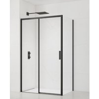 Swiss Aqua Technologies TEX BB Schiebetür-/Abteilset 120x80cm Antikalk mit mattschwarzen Profilen (SIKOTEXDBB120S80C) von SWISS AQUA TECHNOLOGIES