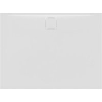 Swiss Aqua Technologies - Vision 100 x 80 cm, rechteckige, ultraflache Duschwanne, 3 cm, rutschfeste Oberfläche, gegossener Marmor, weiß von SWISS AQUA TECHNOLOGIES