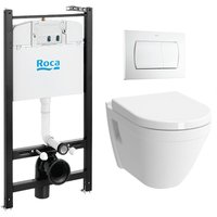 WC-Pack Vorwandelement Roca Active + Vitra Wand-WC + WC-Sitz softclose + Betätigungsplatte (RocaActiveS50softclose-1-DE) - Swiss Aqua Technologies von SWISS AQUA TECHNOLOGIES
