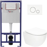 Swiss Aqua Technologies WC-Set Swiss Aqua Technologies: ECO 2L 112 cm + WC Hängetoilette Tornado Fusion + Betätigungsplatte Weiß/Chrom von SWISS AQUA TECHNOLOGIES