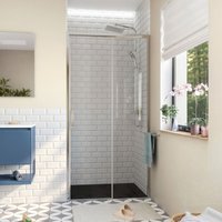 Tex bb Duschtür 100x195cm Schiebetür Antikalk mit Profilen chrom glänzend (TEXDBB100CRT-SET) - Swiss Aqua Technologies von SWISS AQUA TECHNOLOGIES