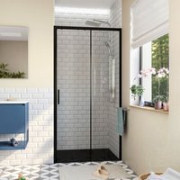 Tex bb Duschtür 100x195cm Schiebetür Antikalk mit mattschwarzen Profilen (TEXDBB100CT-SET) - Swiss Aqua Technologies von SWISS AQUA TECHNOLOGIES