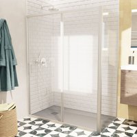 Tex bb Schiebetür-/Abteilungsset 140x100cm Antikalk mit Profilen in Glanzchrom (TEXDBB140S100-SET) - Swiss Aqua Technologies von SWISS AQUA TECHNOLOGIES