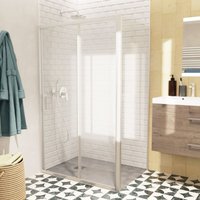 Tex bb Schiebetür-/Wand-Set 100x80 Antikalk mit Profilen in Glanzchrom (TEXDBB100S80-SET) - Swiss Aqua Technologies von SWISS AQUA TECHNOLOGIES