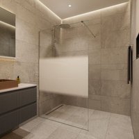 Walk-in 120x200cm, Halbpoliertes Glas Crystal Glass® 8 mm Antikalk, mit Armen und Profilen in Glanzchrom (SATBWI120MPPR) - Swiss Aqua Technologies von SWISS AQUA TECHNOLOGIES