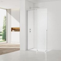 X-motion 110x200cm Glasschiebewand Crystal Glass® 8 mm Antikalk, mit Armen und Profilen in glänzendem Chrom (SATBWIXM1 - Swiss Aqua Technologies von SWISS AQUA TECHNOLOGIES