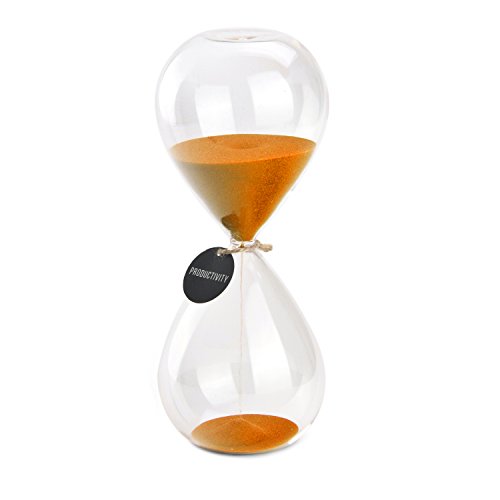 SWISSELITE Sanduhr Biloba Sanduhr inspiriert Glas/Zuhause, Schreibtisch, Büro Dekor (16,5 cm – 15 Minuten, orange) von SWISSELITE