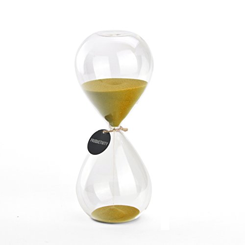 Sanduhr Sand Timer – swisselite Biloba Sanduhr Sand Timer inspiriert Glas/Home, Schreibtisch, Büro Decor Gold Color,45 mins von SWISSELITE