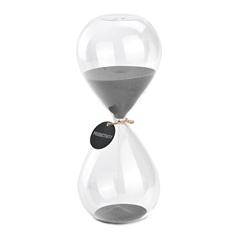 Sanduhr Sand Timer – swisselite Biloba Sanduhr Sand Timer inspiriert Glas/Home, Schreibtisch, Büro Decor Grey Color，30 mins von SWISSELITE