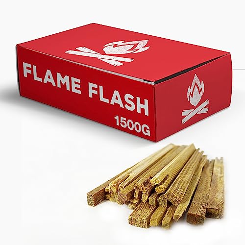 SWISSINNO Flame Flash Natur-Anzündhölzer, die natürliche + umweltfreundliche Anzündhilfe für Öfen, Grills, Kamine, Lagerfeuer, 1500g von SWISSINNO