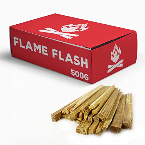SWISSINNO Flame Flash Natur-Anzündhölzer, die natürliche + umweltfreundliche Anzündhilfe für Öfen, Grills, Kamine, Lagerfeuer, 500g von SWISSINNO