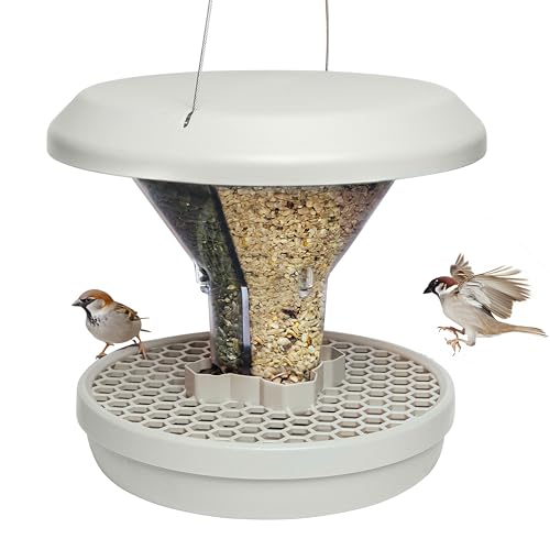 SWISSINNO Vogelfutterhaus zum Aufhängen – Davos SMART Birds - Vogelfutterspender mit Auffangschale - Futterstation für Vögel - Futtersilo Rattensicher - Vogelhaus für Garten & Balkon - Hellgrau SWISSINNO Vogelfutterhaus zum Aufhängen – Davos SMART Birds - Vogelfutterspender mit Auffangschale - Futterstation für Vögel - Futtersilo Rattensicher - Vogelhaus für Garten & Balkon - Hellgrau von SWISSINNO