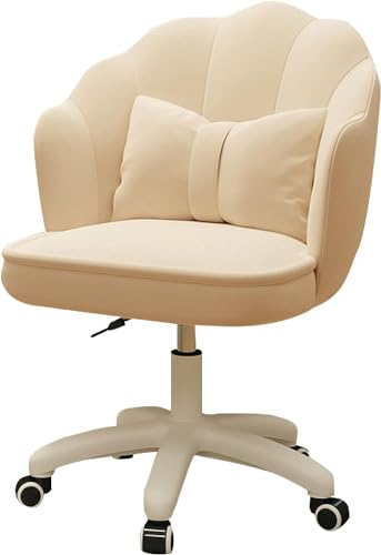 SWIZEE Samt Schreibtischstuhl Bürodrehstuhl Ergonomische Computerstühle mit Armlehnen Verstellbarer Arbeitsstuhl mit gewellter Rückenlehne für das Arbeitszimmer (#4) von SWIZEE