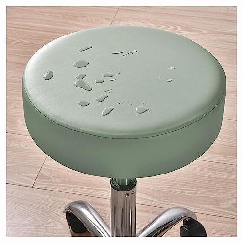2er Set Hockerbezug Rund Hocker Bezug Wasserdicht Stoff, Durchmesser 30-38cm, Rund Dehnbar Knitterfrei Waschbar Staubdicht Für Drehhocker Drehbar Bürohocker Stuhl Barhocker Hussen ( Color : Light gray von SWJ-swjssb