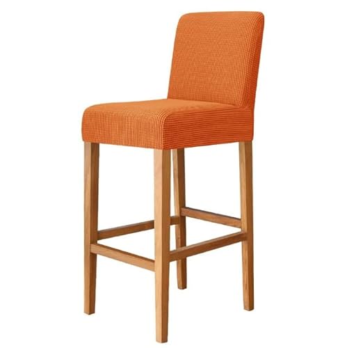 Barhocker Bezüge Stuhlhussen 2er 4er 6er Set Stretch Abnehmbar Schutzhülle Barhocker Bezug, Waschbarer Stuhl-Schonbezug für Barstuhl Esszimmer Bistrostuhl Drehstuhl Drehhocker (Color : Orange, Size von SWJ-swjssb
