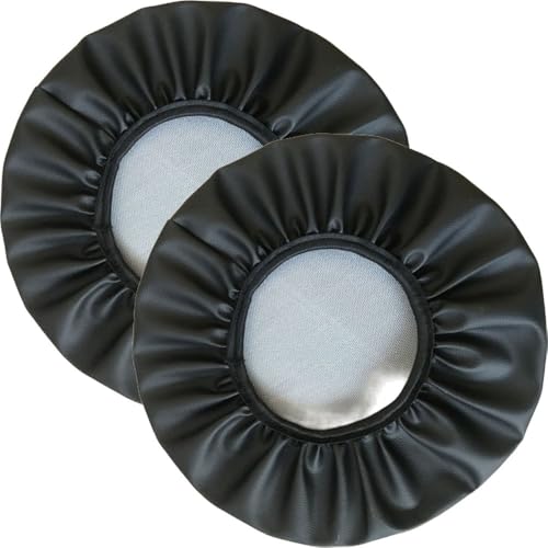 Hockerbezug Rund 2 Stück wasserdichte Bezug Für Barhocker Stuhlhussen PU Sitzkissen Bürostuhl Hocker Bezug Sitzkissenbezug Für Esszimmerstühle Runder Hocker(Black,35x35 cm Set of 2) von SWJ-swjssb