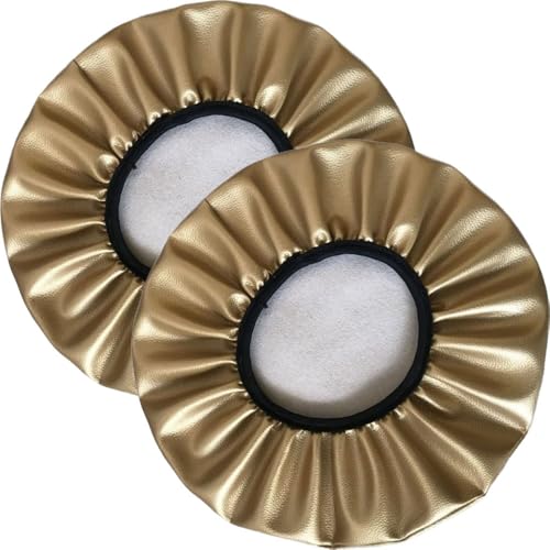 Hockerbezug Rund 2 Stück wasserdichte Bezug Für Barhocker Stuhlhussen PU Sitzkissen Bürostuhl Hocker Bezug Sitzkissenbezug Für Esszimmerstühle Runder Hocker(Gold,38x38 cm Set of 2) von SWJ-swjssb