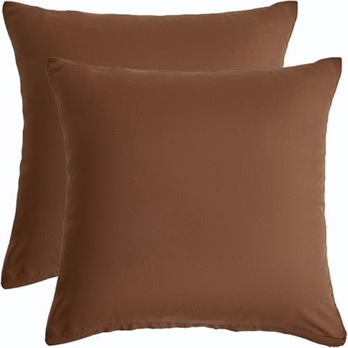 Kissenbezug 45x45 Sofa Kissenbezüge 2er Set Zierkissenbezug Dekokissen Sofakissen Mit Reißverschluss Kissenhülle Dekorative Weiche Zierkissenbezüge Kissen Bezug(Coffee) von SWJ-swjssb