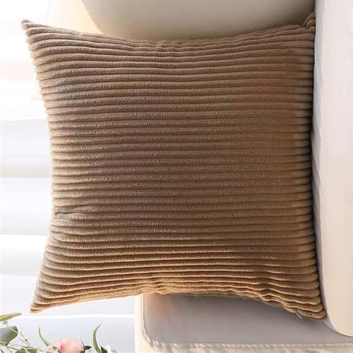 Kissenbezug 80x80, Sofa Kissenbezüge 40x80,65x65 Kord Zierkissenbezug Dekokissen Sofakissen Bezug Groß Kissenhülle Dekorative Weiche Zierkissenbezüge Kissen Bezug(Camel,30x30 inch 1pc) von SWJ-swjssb