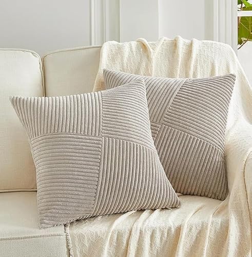 Plüsch Samt Kissenbezüge 40x40 50x50 2er Set Sofakissen Bezug 30x50 Kissenhülle 60x60 Kissen Bett Couchkissen Kissenbezug Zierkissenbezug Mit Reißverschluss,Waschbar(#16,45x45 cm(Set of 2)) von SWJ-swjssb