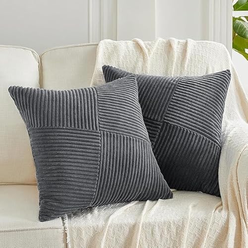 Plüsch Samt Kissenbezüge 40x40 50x50 2er Set Sofakissen Bezug 30x50 Kissenhülle 60x60 Kissen Bett Couchkissen Kissenbezug Zierkissenbezug Mit Reißverschluss,Waschbar(#2,50x50 cm(Set of 2)) von SWJ-swjssb