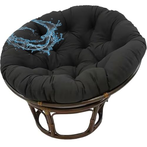 Polster Für Papasansessel Wasserdicht Rundes Auflage, Ersatzpolster Papasan,Bodenkissen Gepolstert Sitzkissen Hängesessel Für Korbsessel Outdoor Gartenmöbel Sitzauflage(Schwarz,170cmx170cm) von SWJ-swjssb