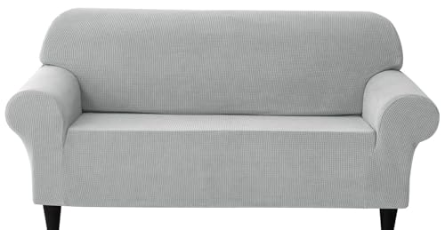 SWJ-swjssb Couchbezug Stretch Sofabezug 3 2 1 Sitzer Moderne Sofaüberwurf Sofa Abdeckung Couch Bezug 3er Kord Elastische Sofahusse Für Wohnzimmer Protector Für Hunde Haustiere(Light Grey,3 Seater) von SWJ-swjssb