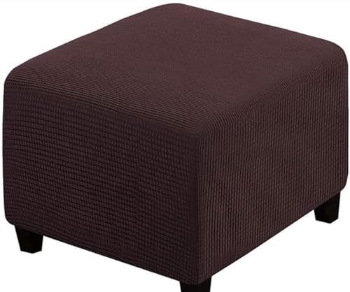 SWJ-swjssb Fußhocker Bezug Ottomane Quadratisch Schonbezug Hockerbezug 60x60 /40x40 Stretch Cordstoff Husse für Fußhocker Ottomanischer Hocker-Bezug Überzug Hocker Protector Waschbar(Brown,45x45 cm) von SWJ-swjssb