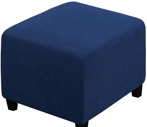 SWJ-swjssb Fußhocker Bezug Ottomane Quadratisch Schonbezug Hockerbezug 60x60 /40x40 Stretch Cordstoff Husse für Fußhocker Ottomanischer Hocker-Bezug Überzug Hocker Protector Waschbar(Navy,105x105 cm) von SWJ-swjssb