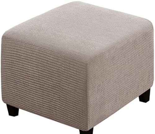 SWJ-swjssb Fußhocker Bezug Ottomane Quadratisch Schonbezug Hockerbezug 60x60 /40x40 Stretch Cordstoff Husse für Fußhocker Ottomanischer Hocker-Bezug Überzug Hocker Protector Waschbar(Taupe,40x40 cm) von SWJ-swjssb