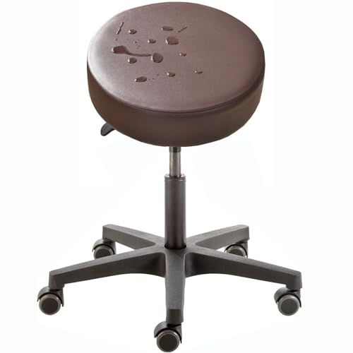 SWJ-swjssb Hockerbezug Runder Barhocker Wasserdicht Rund Schonbezug, Rollhocker Hussen Hocker Bezug Runde Hockerbezüge,für Drehhocker,Arbeitshocker,Drehbar Bürohocker(Coffee) von SWJ-swjssb