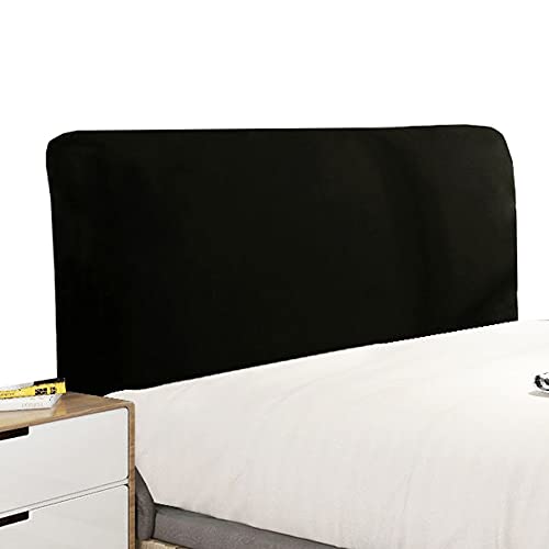 Schwarz Bett Kopfteil Bezug 180/150/200/220cm Dehnbare Bett Kopfteile Abdeckung boxspringbett All-Inclusive Bettkopfteil Hussen Staubdicht Kopfteilabdeckung Waschbar Bett Kopfteil Schonbezug von SWJ-swjssb