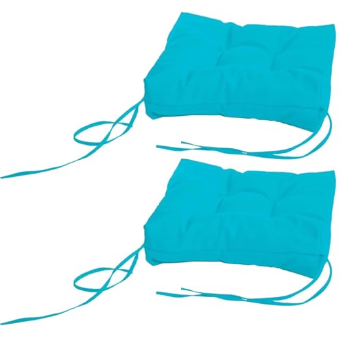 Stuhlkissen Wasserdicht 50x50,30x30,40x40cm Quadratisch Sitzkissen 2er Set, Bequem Weiches Stuhlauflage Dickes 8 cm,Stuhl-Sitzkissen,für Außen Oder Innen, Garten, Büro(Himmelblau,48x48 cm) von SWJ-swjssb