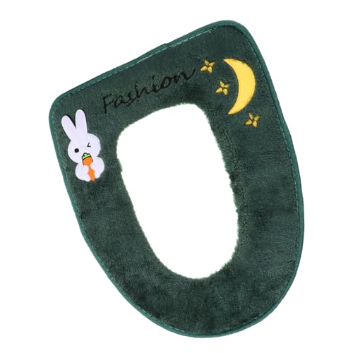 SWOOMEY Toilettensitzbezug Aus Plüsch Für Haushalt Mit Reißverschluss Bequemes Toilettenpolster Warmes Sitzkissen Blumenmuster Blattmuster Exquisites Design von SWOOMEY