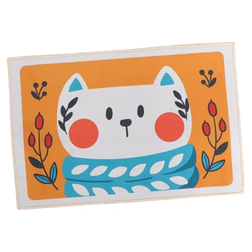 SWOOMEY 1 Stück rutschfeste Badematte Absorbierende Fußmatte mit Cartoon Design für Badezimmer Wc und Küche Gelb Orange Einfach zu Reinigen Langlebig von SWOOMEY